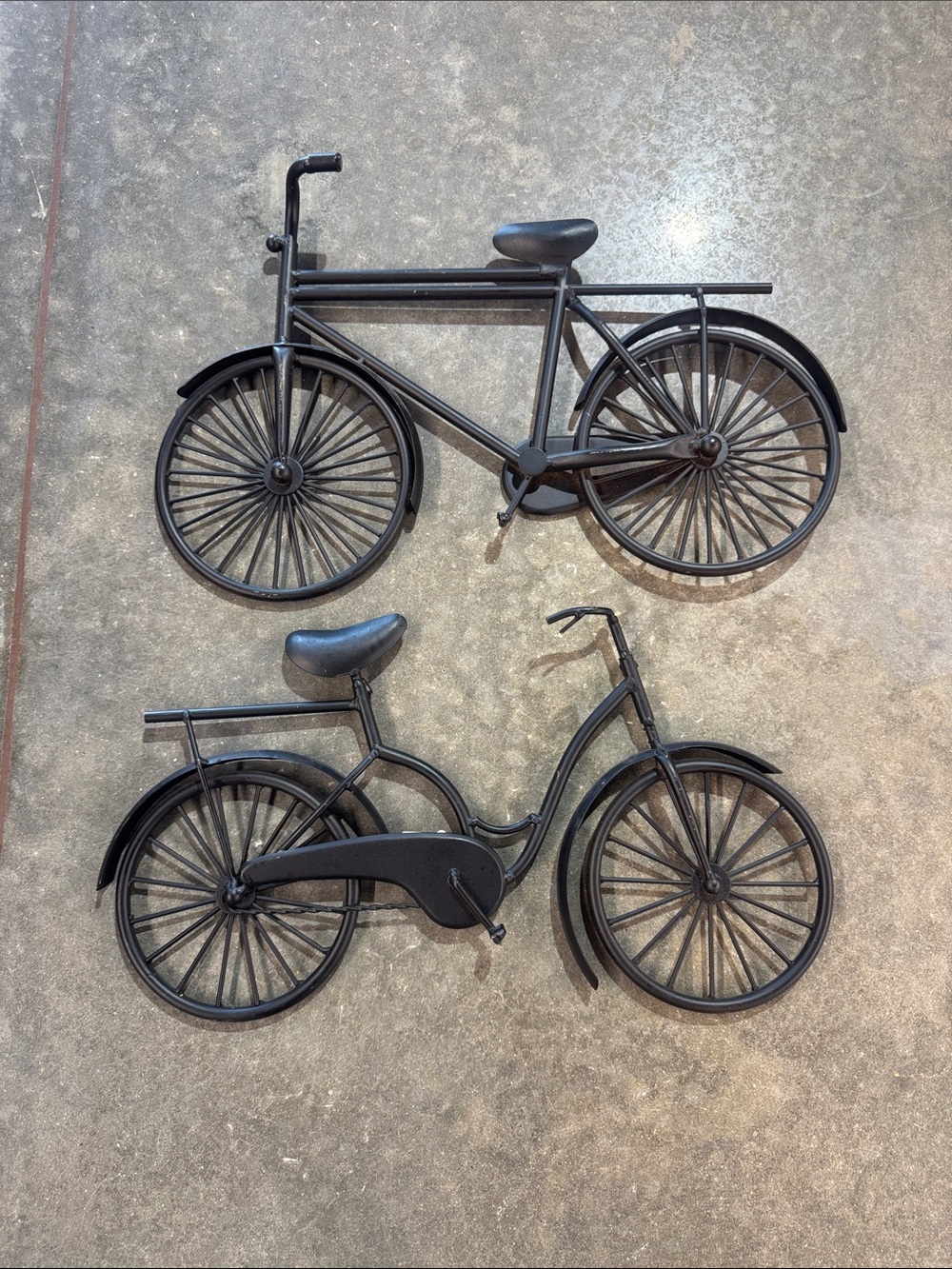Vintage Style Black Metal Bicycle Wall Decor Set Farmhouse Decor